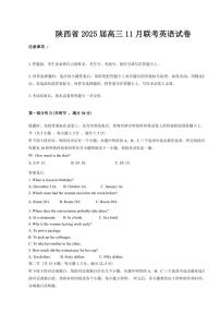 陕西省2025届高三上学期11月联考英语试卷(含解析)