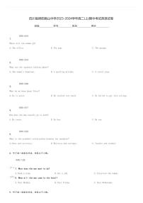四川省绵阳南山中学2023-2024学年高二(上)期中考试英语试卷(含解析)
