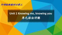 高中英语Unit 1 Knowing me, Knowing you教案配套ppt课件