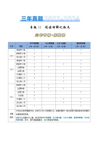 三年高考真题（2022-2024）分类汇编 英语 专题11 阅读理解记叙文 含解析