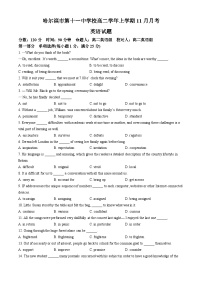 黑龙江省哈尔滨市第十一中学校2024-2025学年高二上学期11月月考英语试题