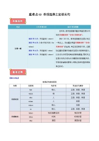 重难点03 单项选择之定语从句-2025年高考英语 热点 重点 难点 专练（天津专用）