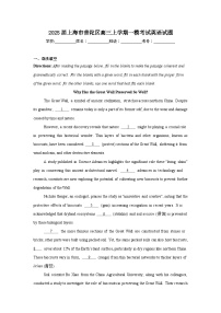 2025届上海市普陀区高三上学期一模考试英语试题