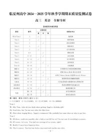 甘肃临夏州高中2024-2025学年高三上学期期末质量检测英语试题