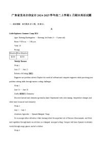 广东省茂名市信宜市2024-2025学年高二上学期1月期末英语试题-普通用卷