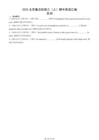 2024北京重点校高三（上）期中真题英语汇编：名词