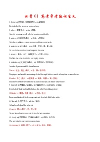 高考英语必备知识清单：高考常考熟词生义