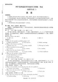 河南省部分重点高中青桐鸣大联考2024-2025学年高三上学期11月月考 英语试题（含答案）