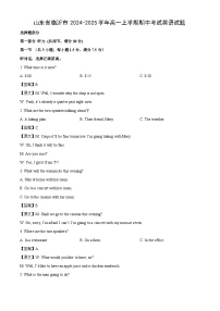 山东省临沂市2024-2025学年高一上学期期中考试英语试题（解析版）