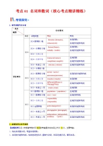 备战高考英语（核心考点精讲精练）考点01 名词与数词（原卷版）