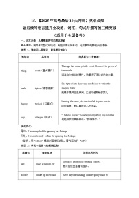 15. 【2025年高考最后10天冲刺】英语必知：读后续写语言提升全攻略：词汇、句式与描写的三维突破  （适用于全国备考）