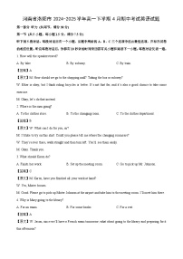 河南省洛阳市2024-2025学年高一下学期4月期中考试英语试卷（解析版）