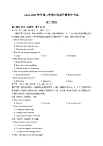 江苏省南京市六校联合体2024-2025学年高二下学期5月期中考试英语试题（Word版附答案）含听力音频