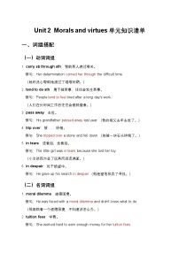 英语必修 第三册Unit 2 Morals and Virtues精品同步测试题