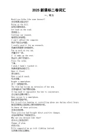 高中英语2025年高考新课标二卷词汇（听力+七选五+阅读A篇+阅读B篇+阅读C篇+阅读D篇)