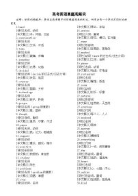 高中英语2026届高考真题高频词系列（词性+中文释义）（共200词）