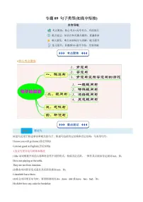 译林版高一上册英语期末专项练习(复习部分)专题09 句子类型