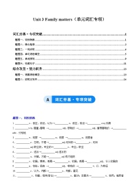 必修 第一册Unit 3 Family matters优秀习题