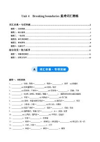 英语选择性必修 第二册Unit 4 Breaking boundaries精品达标测试
