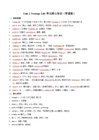 高中英语Unit 1 Teenage life优秀学案设计