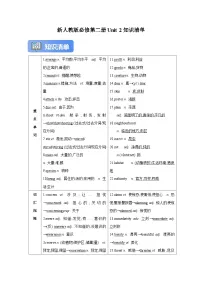 人教版2019版必修第二册Unit 2知识清单+高考真题【2026年新人教高考英语一轮复习教材梳理学案】