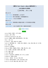 【02-暑假预习】专题02 Unit 2 Sports culture (选择必修二) (知识全梳理&考点精准练) (教师版)-2025年新高二英语暑假衔接讲练 (译林版)