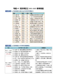 专题05 完形填空之2021-2025高考真题（知识清单）（含答案）2026年高考英语一轮复习知识清单（全国通用）