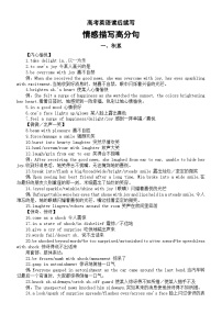 高中英语2026届高考读后续写情感描写高分句积累和练习