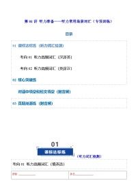 高考英语一轮-听力常用场景词汇（专项训练）（全国通用）（学生版）