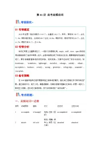 高考英语一轮讲义-动词（核心词汇清单）（学生版）
