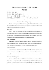 2025-2026学年安徽省高二上学期12月月考英语试卷（学生版）