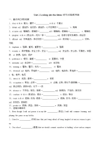 英语选择性必修 第一册Unit 2 Looking into the Future当堂达标检测题