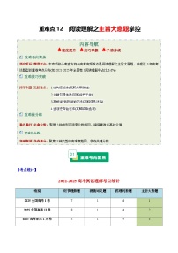 高考英语二轮-阅读理解之主旨大意题掌控（重难专练）（全国通用）（学生版）