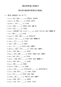 语法填空-超高频词形变化分类知识清单 （含答案）2026届高三英语二轮复习