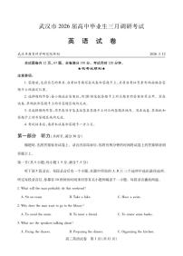 湖北省武汉市2025-2026学年下学期年高三3月月考英语试卷含答案听力录音