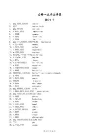 外研版高考第一轮复习英语单词正序英汉互译对照背诵版（高一 高三）知识点