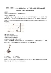 2020-2021学年河南省洛阳市高一下学期期末质量检测物理试题