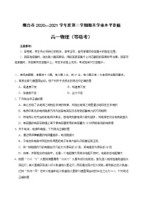 2020-2021学年山东省烟台市高一下学期期末学业水平诊断物理（等级考）试题