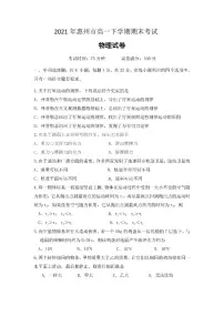 2020-2021学年广东省惠州市高一下学期期末考试物理试题 PDF版
