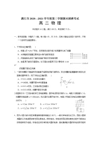 2020-2021学年广东省湛江市高二下学期期末调研考试物理试题 word版