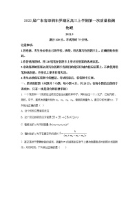 2022届广东省深圳市罗湖区高三上学期第一次质量检测物理试题（word版）