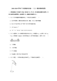 2018-2019学年广东省梅州市高一（上）期末物理试卷