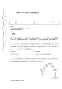 2019年广东广州高考一模物理试卷