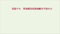2022版高考物理一轮复习实验十七用油膜法估测油酸分子的大形件苏教版 课件PPT