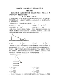 2022届安徽省A10联盟高三上学期11月段考物理试题 word版含答案