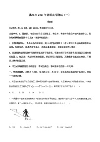 广东省湛江市2021届高三下学期3月普通高考测试（一）物理试题 Word版含答案