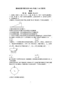 2022届湖南省名校联合体高三上学期10月联考物理试题（解析版）