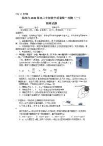 湖南省株洲市2021届高三上学期教学质量统一检测（一）物理试题 Word版含答案