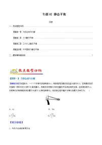 （全国通用）高考物理二轮热点题型归纳与变式演练 专题02 静态平衡问题（解析+原卷）学案