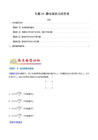 （全国通用）高考物理二轮热点题型归纳与变式演练 专题19 电场的力的性质（解析+原卷）学案